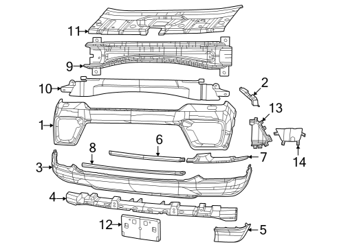 2024 Jeep Grand Cherokee FASCIA-FRONT LOWER Diagram for 68575120AA