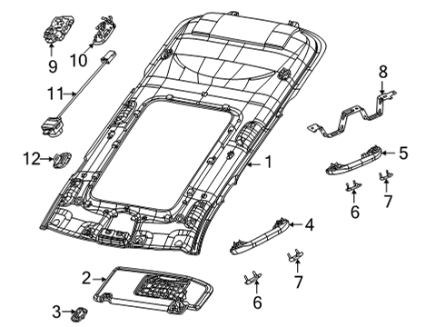 2023 Jeep Grand Cherokee L Interior Trim - Roof Diagram 1