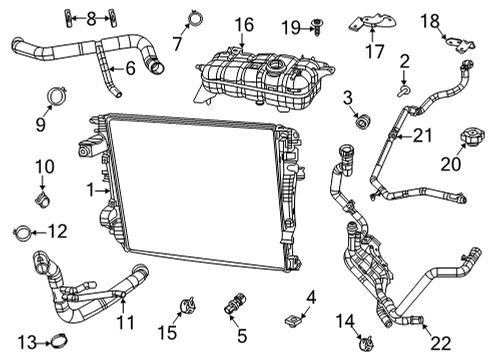 2022 Ram 1500 Radiator & Components Diagram 1