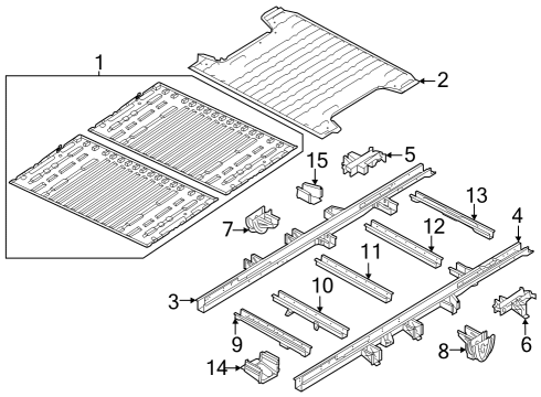 2023 Ram ProMaster 1500 Rear Floor & Rails Diagram 1