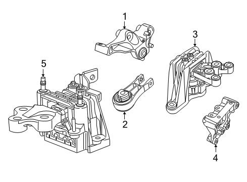 2022 Chrysler Pacifica Engine & Trans Mounting Diagram