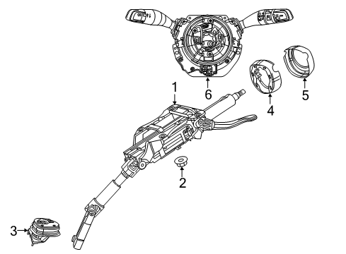 2021 Chrysler Voyager Steering Column & Wheel, Steering Gear & Linkage, Shroud, Switches & Levers Diagram 3