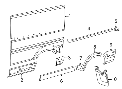 2022 Ram ProMaster 3500 Side Panel & Components, Exterior Trim Diagram 2