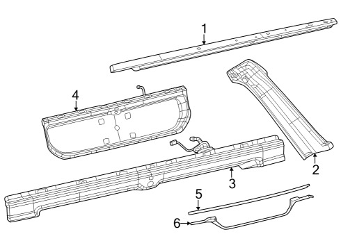 2024 Jeep Grand Wagoneer L Exterior Trim - Lift Gate Diagram 1