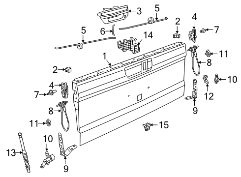 2023 Jeep Gladiator Tail Gate Diagram