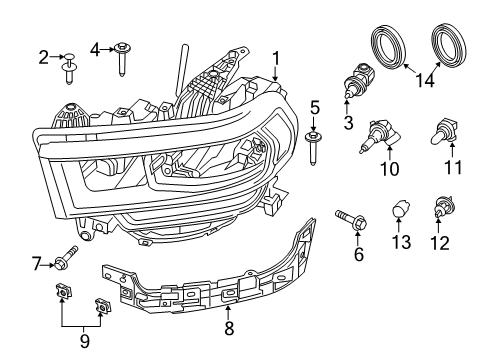 2021 Ram 2500 HEADLAMP Diagram for 68360184AE