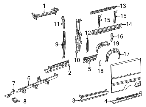 2023 Ram ProMaster 1500 Inner Structure - Side Panel Diagram 7