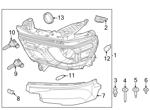 2022 Ram 1500 Headlamp Components Diagram 1