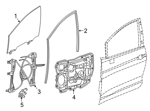 2022 Chrysler Pacifica Glass - Front Door Diagram