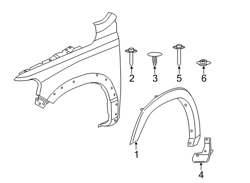 2023 Ram 3500 Exterior Trim - Fender Diagram