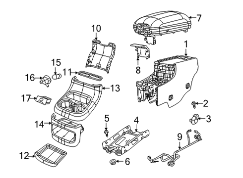 2022 Dodge Durango Center Console Diagram 2