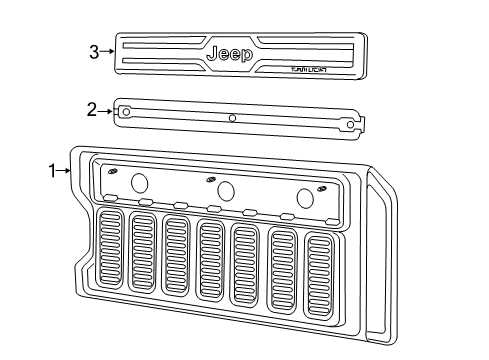 2022 Jeep Wrangler Interior Trim - Tail Gate Diagram