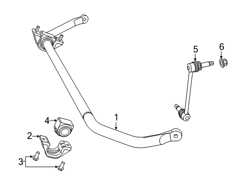 2023 Dodge Challenger Stabilizer Bar & Components - Front Diagram 1