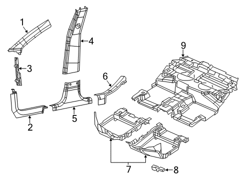 2022 Jeep Cherokee CARPET-FRONT FLOOR Diagram for 1UB82DX9AF