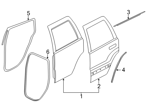 2022 Jeep Grand Cherokee WK Door & Components Diagram 2