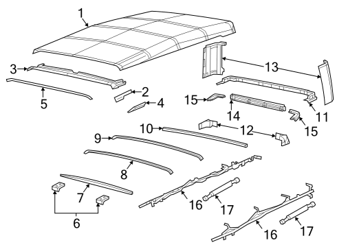 2023 Jeep Gladiator Convertible Top Diagram 2