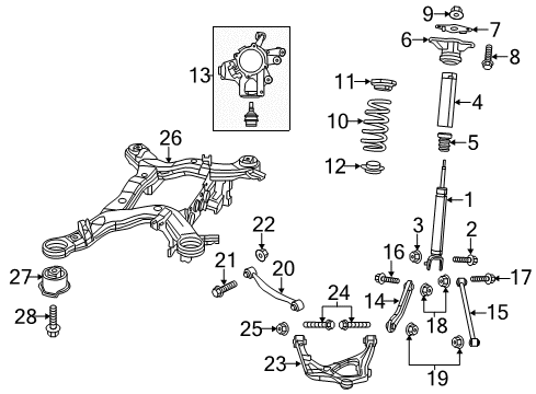 2022 Jeep Grand Cherokee WK Rear Suspension Diagram 1