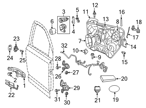 2014 Dodge Journey EXTERIOR DOOR Diagram for 1RH64DX8AH