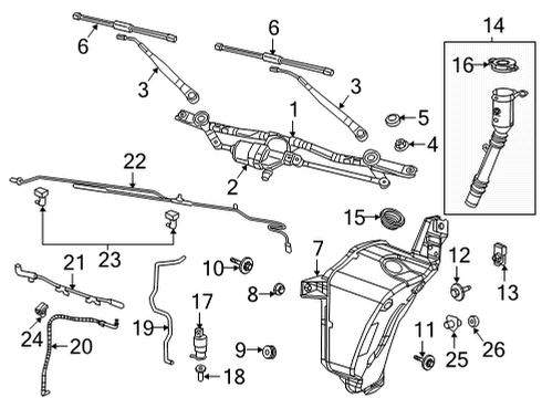 2021 Jeep Wrangler FRONT WIPER Diagram for 68382427AC