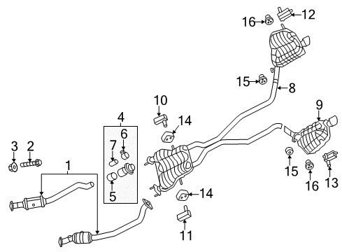 2023 Dodge Durango CONVERTER-EXHAUST Diagram for 68629873AA