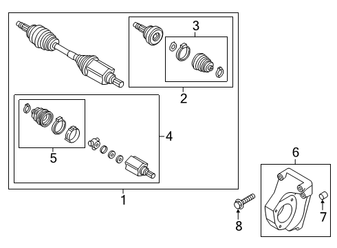 2021 Jeep Renegade Drive Axles - Front Diagram 1