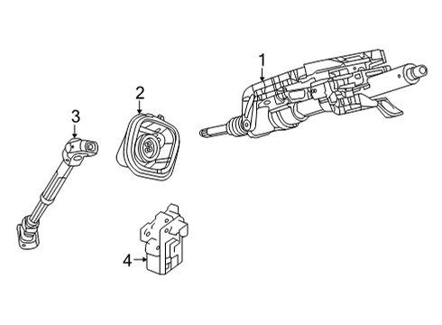 2024 Jeep Grand Wagoneer L Steering Column, Steering Wheel & Trim, Shaft & Internal Components Diagram 1