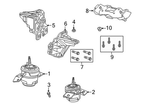 2024 Jeep Wrangler ENGINE MOUNT Diagram for 68615137AA