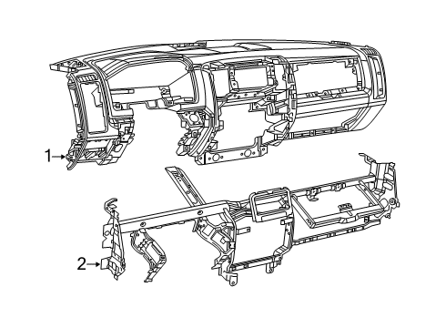 2023 Ram 3500 Cluster & Switches, Instrument Panel Diagram 5