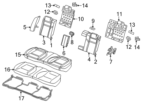 2021 Chrysler 300 Rear Seat Components Diagram 2