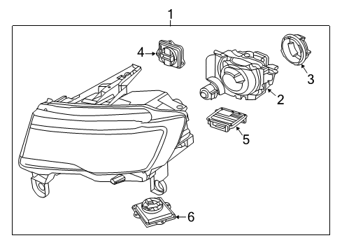 2022 Jeep Grand Cherokee WK Headlamp Components Diagram 2