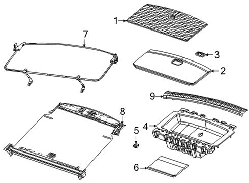 2023 Jeep Grand Cherokee L Interior Trim - Rear Body Diagram