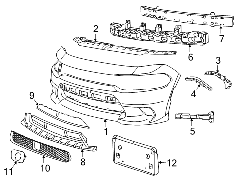 2023 Dodge Charger Bumper & Components - Front Diagram 2