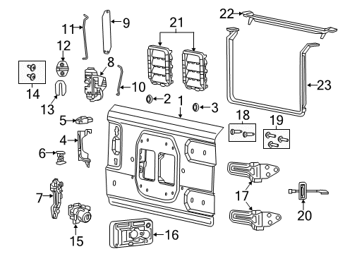 2022 Jeep Wrangler EXTERIOR DOOR Diagram for 68309825AD