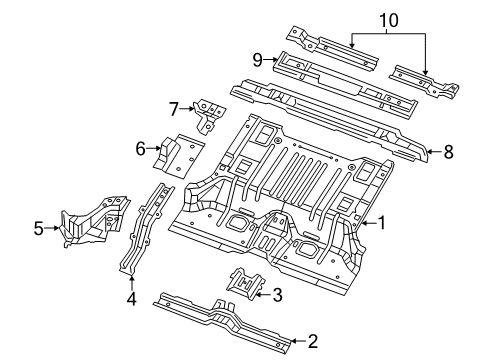 2022 Jeep Wrangler CROSSMEMB-FLOOR PAN Diagram for 68537583AA