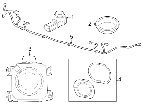 2022 Jeep Grand Cherokee WK Electrical Components - Front Bumper Diagram