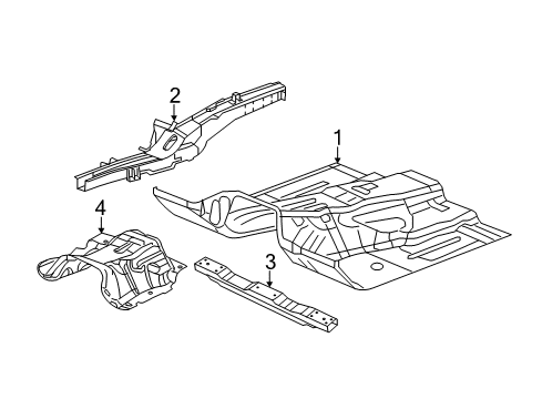 2022 Dodge Durango Floor & Rails Diagram