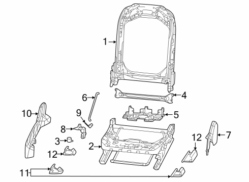 2024 Jeep Grand Cherokee Front Seat Components Diagram 2