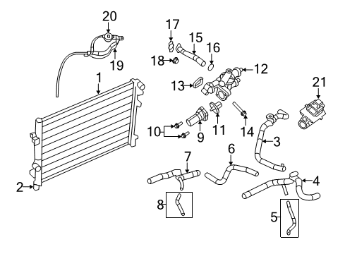 Hose-Radiator Inlet Diagram for 5058446AH