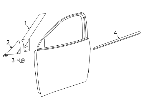 2021 Ram ProMaster City Exterior Trim - Front Door Diagram