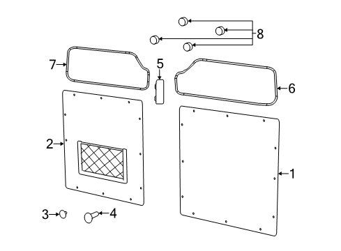 2023 Ram ProMaster 1500 Interior Trim - Back Door Diagram