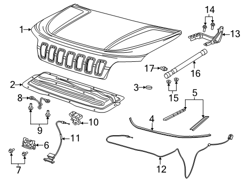 2022 Jeep Cherokee HOOD Diagram for 68290450AF