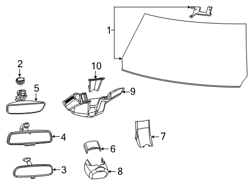 2022 Ram 1500 Glass - Windshield Diagram