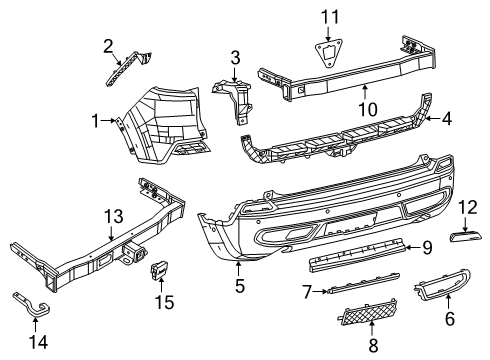 2022 Jeep Cherokee Bumper & Components - Rear Diagram 1