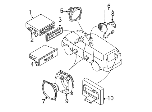 Speaker H-Front Door Diagram for MR252996