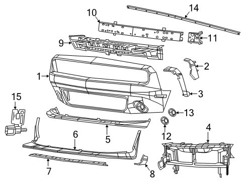 2023 Dodge Challenger Bumper & Components - Front Diagram 1