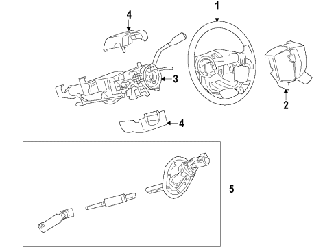 2022 Ram 1500 Classic Steering Column & Wheel, Steering Gear & Linkage, Shroud, Switches & Levers Diagram 4