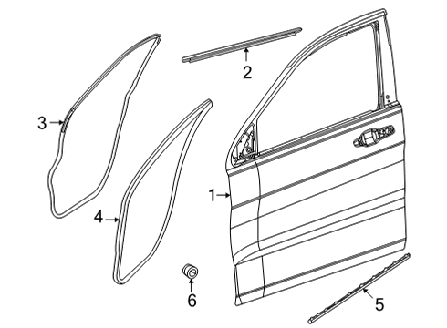 2024 Jeep Grand Cherokee L Door & Components Diagram 1