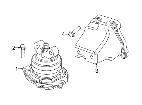 2023 Dodge Challenger Engine & Trans Mounting Diagram 1