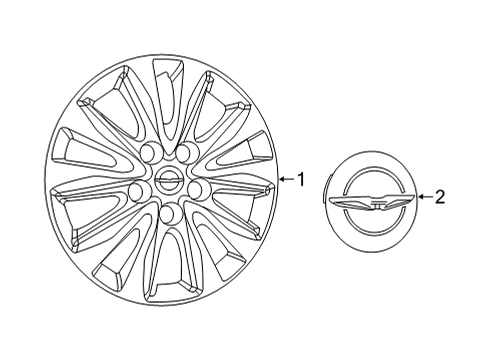 2022 Chrysler Pacifica Wheel Covers & Trim Diagram