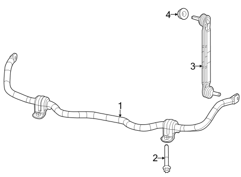 2023 Dodge Hornet Stabilizer Bar & Components - Front Diagram